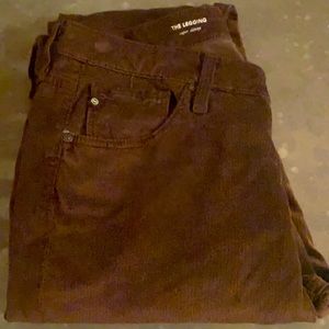Women’s Brown Size 10 Adriano Goldsmietdt the legging corduroy stretchy zip up.